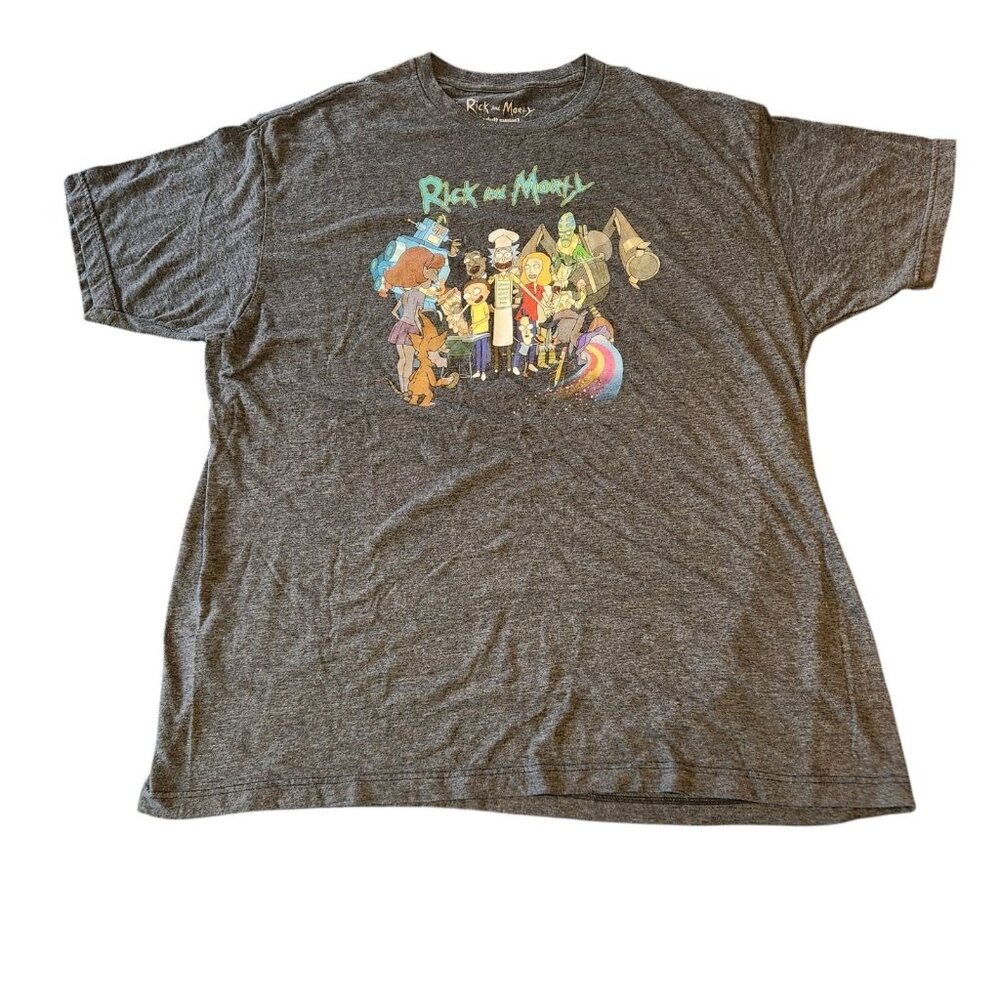 Rick and Morty T-Shirt Summer Cookout Adult Swim Unisex Adult Size‎ XL Gray EUC